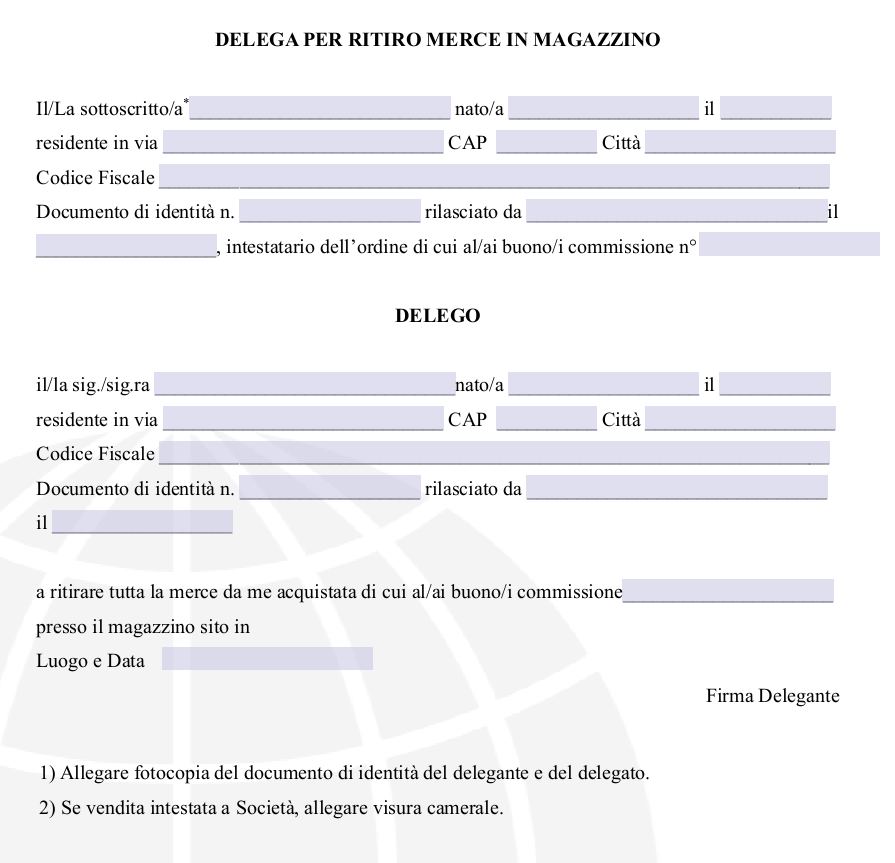 Delega Ritiro Mondo Convenienza
